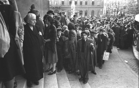 Budapest, Hungary, Oct 1944: Jews being deported by German troops