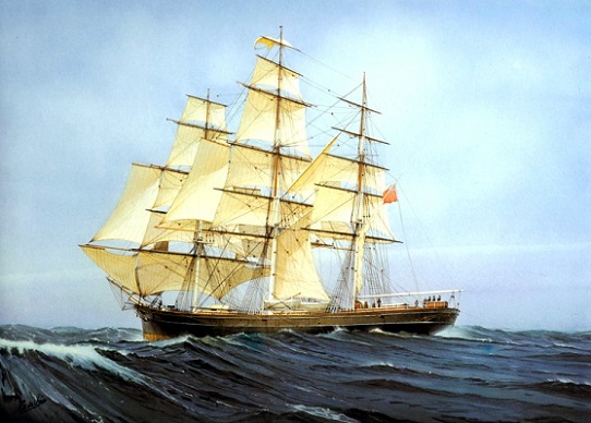 Cutty Sark by Cornelis de Vries as she appeared in the 1870's